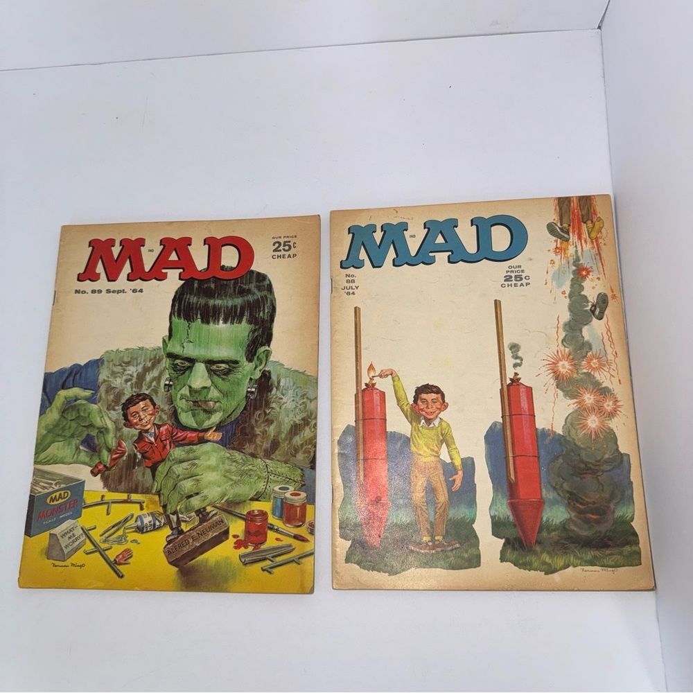 Vintage 1964 MAD Magazine #88 July #89 September bundle